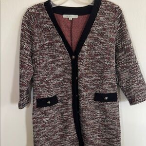 Cleo Red and Black Cardigan Top